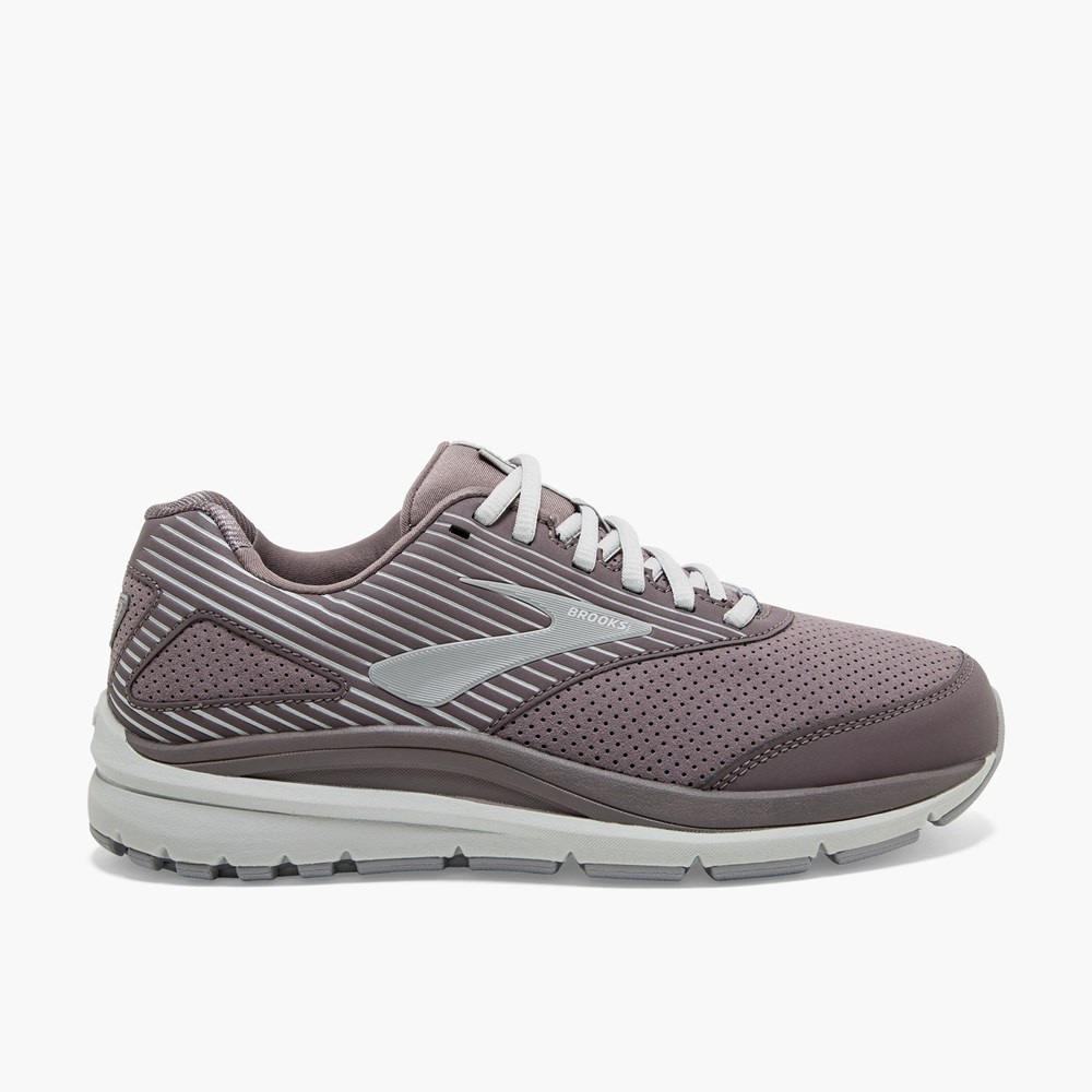 Chaussure Running Brooks Addiction Walker Suede Grise Foncé Femme | VXM-5728621